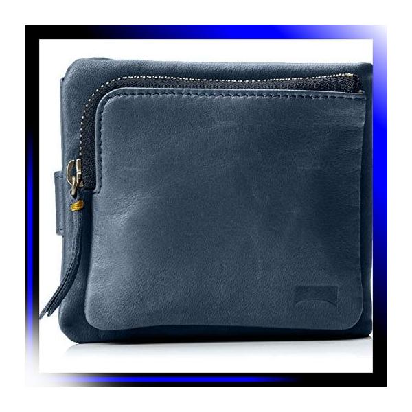 ネイビー 中古 カンペール Soft Leather 財布