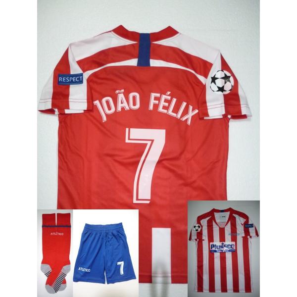 ホームをイメージしました。アトレティコは「総合スポーツ (Athletic) 」の意　KIMO社製ユニフォーム ジョアン　フェリックス袖にスターボールとRESPECTのパッチ付　（チャンピオンズリーグ仕様）生地や色合い、着丈身幅は製造する工...