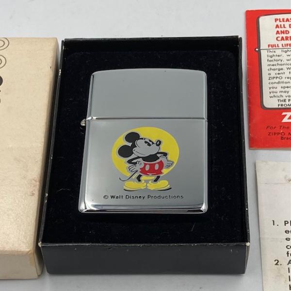Zippo ジッポー ディズニー ミッキーマウス オイルライター 箱有り　未使用 ZIPPO（ジッポー） ライター 1975年 未使用 ディズニー ミッキーマウス