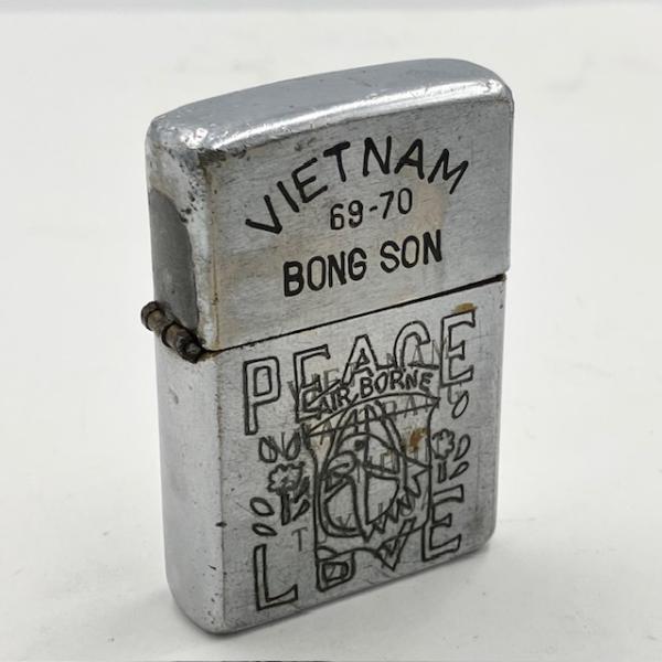 ベトナムジッポ、ビンテージ、エロ ZIPPO ベトナム 1969年 PEACE LOVE ファックマン ビンテージ