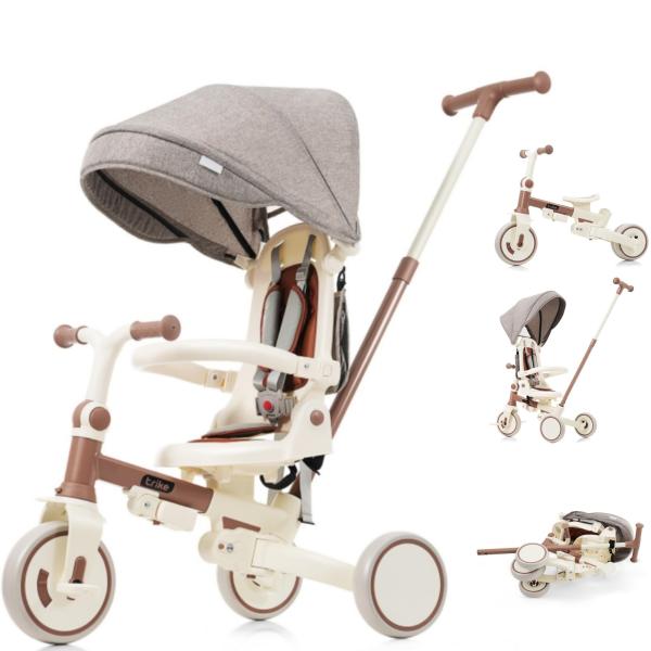 BTM 子供用三輪車 7in1 折りたたみ 手押し 7way 1~3歳 座面回転 自転車