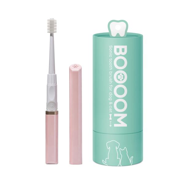 【BOOOOM】株式会社CHIKUWA 犬猫専用音波歯ブラシ BOOOOMプロ ペット用 電動歯ブラシ 音波振動 歯垢除去 歯石防止 歯周病予防 デ