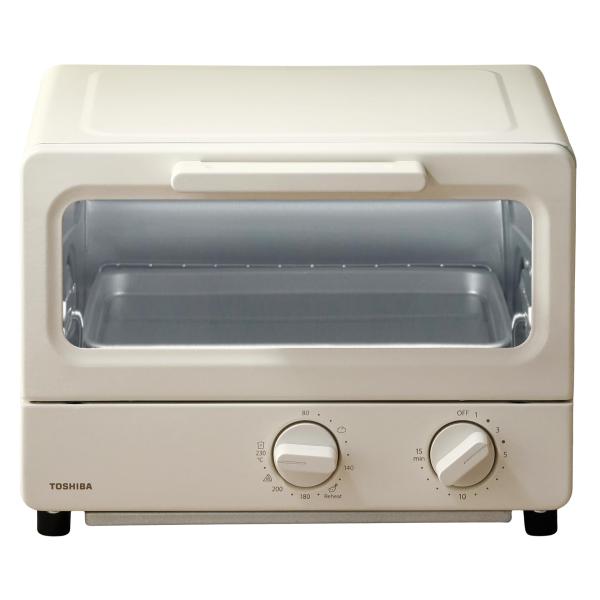 TOSHIBA(東芝) トースター オーブントースター 2枚焼き HTR-PZ3(C) シフォンベージュ 温度調節機能付き 受皿付き タイマー15分