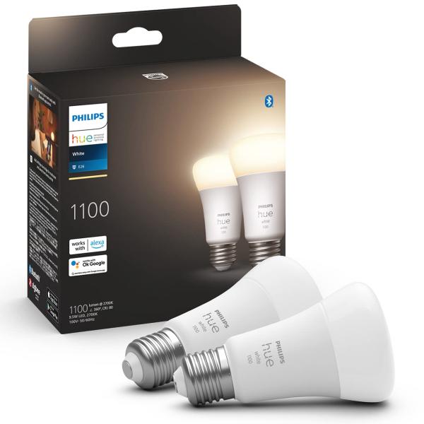 フィリップスヒュー(Philips Hue) スマート電球 E26 75W相当 ホワイト 2個 - スマート照明 Alexa対応 1100lm 電球