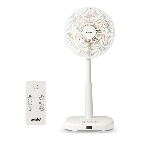 COMFEE' 扇風機 DCモーター リビング 静音 リモコン付き 左右自動首振り 上下角度調節 風量9段階調節 1~7h タイマー機能 強力送風