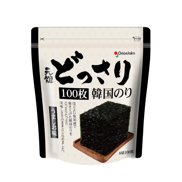 オリオンジャコー どっさり韓国のり うましお味 100枚