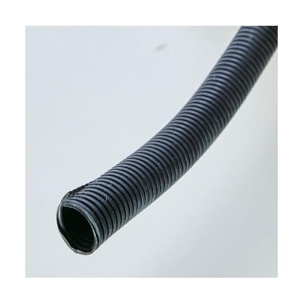 トラスコ中山(TRUSCO) 屋外用コルゲートチューブ スリット入り 黒 10m 内径17mm CTSW20-10