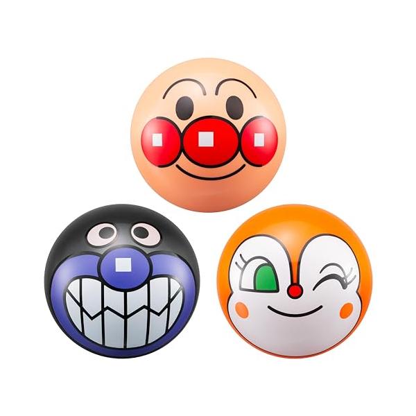 他サイト： アガツマ(AGATSUMA) アンパンマン ミニ顔ボール 3個セット アンパンマン・ばいきんまん・ドキンちゃん【2024】の商品画像