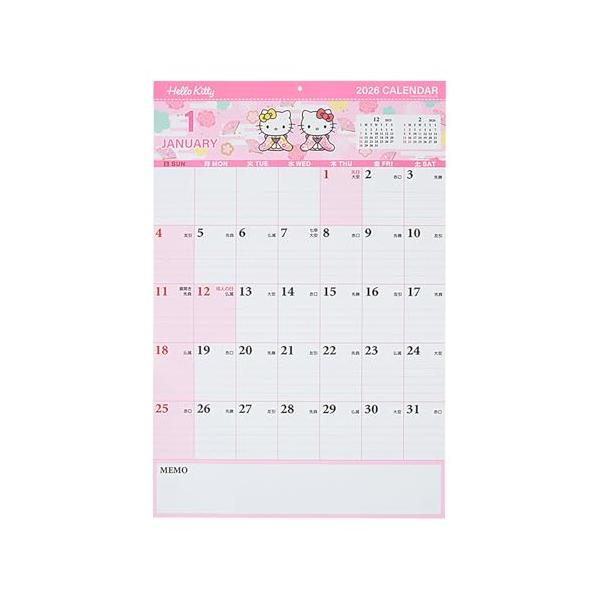 ハローキティ/約幅41.5×奥行0.3×高さ62cm/622770・Color:ハローキティ・パッケージ個数:1・本体サイズ：約幅41.5×奥行0.3×高さ62cm。主な材料・原料：紙・家族でも使える。たくさんのスケジュールが書きこめる壁掛...