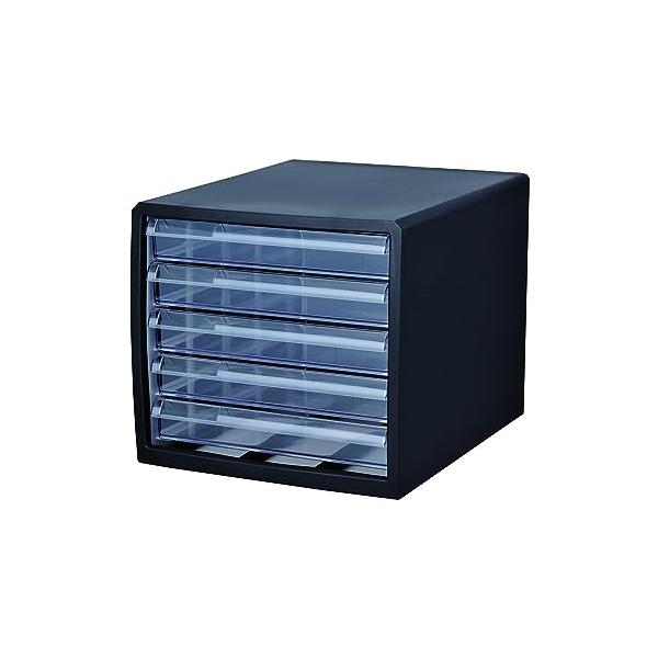 ストリックスデザイン レターケース 浅型5段 ブラック 日本製 A4 引き出し 小物 収納 HS-917