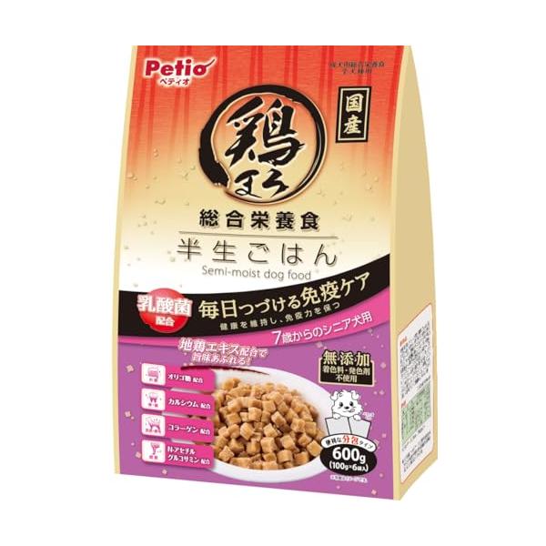 ペティオ (Petio) 鶏まろ 総合栄養食 半生ごはん 7歳からのシニア犬用 600g