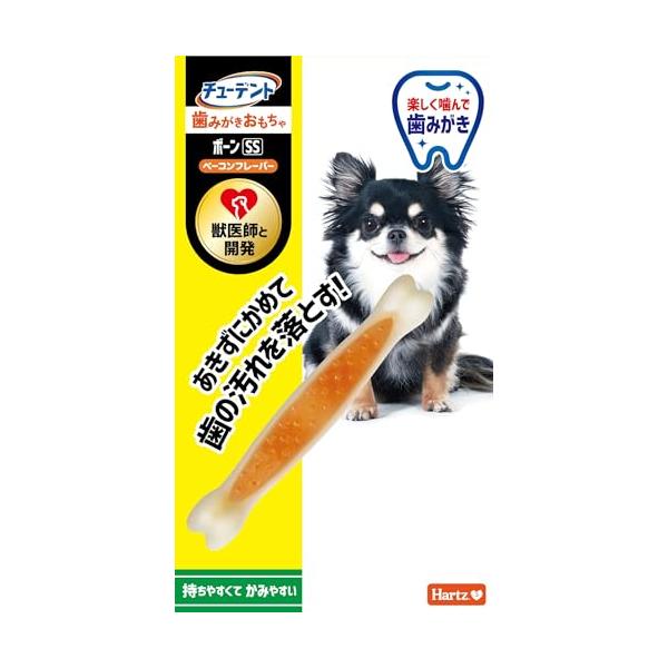 他サイト： チューデント 歯みがきおもちゃ ボーン SS 超小型犬専用 ベーコンフレーバー ハーツ(Hartz) 犬用玩具 歯磨き デンタルケア 獣医師と開の商品画像