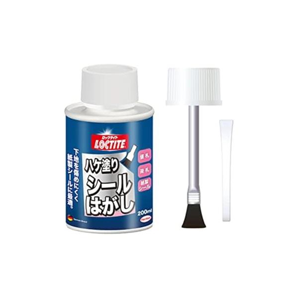 他サイト： LOCTITE(ロックタイト) ハケ塗りシールはがし 200ml - ロッカー・机・家具・冷蔵庫・ガラス窓・陶器などに貼りついたシールやステッカの商品画像