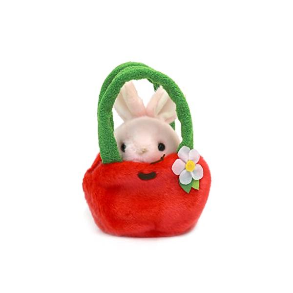 キュート販売 ぬいぐるみ お出かけシリーズ リンゴ ウサギ ピンク