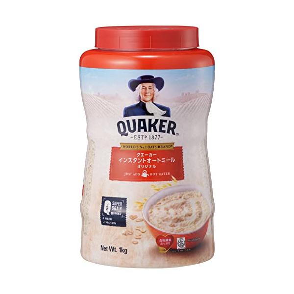 QUAKER ( クエーカー ) ［公式］インスタント オートミール 1kg 粒薄め ホットミルク 熱湯 電子レンジ 食物繊維 オーツ麦