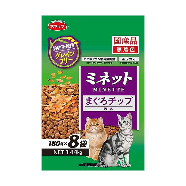他サイト： スマック ミネット グレインフリー まぐろチップ添え 1.44kg（180g×8袋）の商品画像