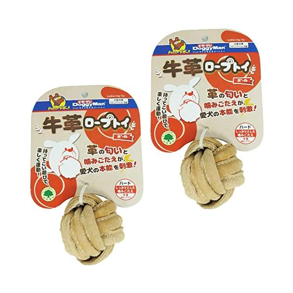 他サイト： ドギーマン 牛革ロープトイ ボール×2個の商品画像