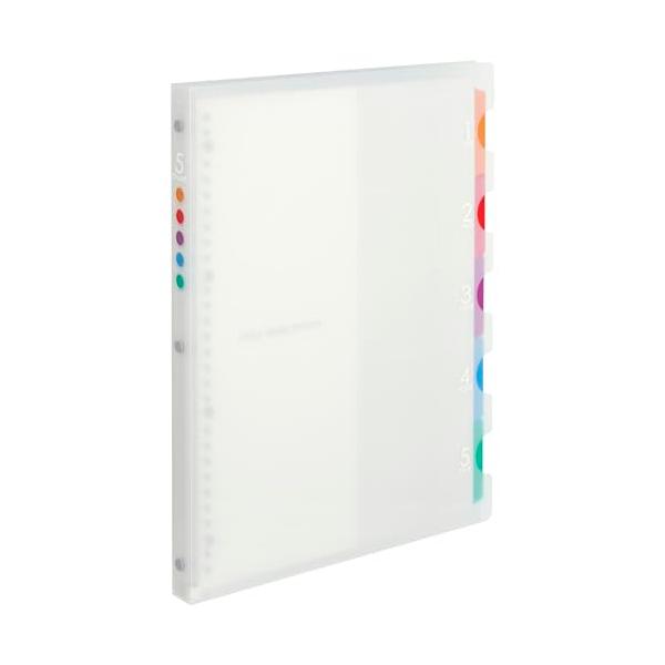 クリア/A4/F487・Size:A4Color:クリア・パッケージ個数:1・1989年発売のロングセラーバインダー「5チャート」のクリアカラー・【サイズ】A4サイズ(30穴) 縦312×横234mm・【本文】6mm横罫ルーズリーフ 10枚...