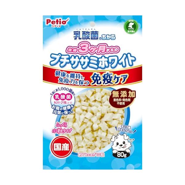 他サイト： ペティオ (Petio) 乳酸菌のちから 生後3ヶ月からの プチササミホワイト 80gの商品画像