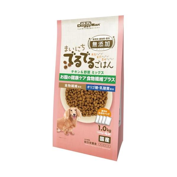 ドギーマン まいにちでるでるごはん お腹の健康ケア 食物繊維プラス 1kg(250g×4袋) 犬用 ドッグフード