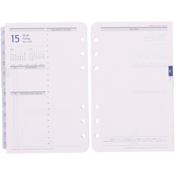 フランクリン・プランナー ユニバーサル・デイリー・リフィル 12ヶ月版 2026年1月始まり コンパクト 86604