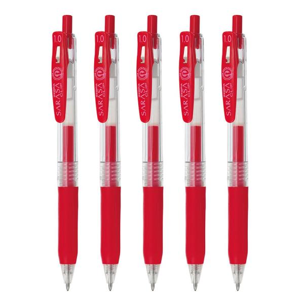 ゼブラ ジェルボールペン サラサクリップ 1.0mm 赤 5本セット P-JJE15
