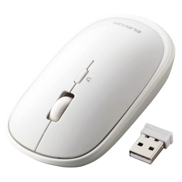エレコム ワイヤレスマウス 無線2.4GHz Slint M-TM10DBWH/EC 薄型 静音 4ボタン プレゼンモード機能付 Windows M
