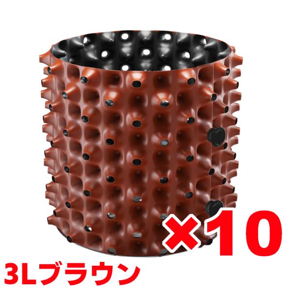 ルートプラスポットミニ３L×10個セット ブラウン