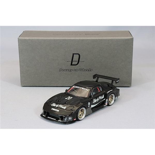 D MODEL MAZDA RX-7 LB スーパーシルエット ブラック MAZDA RX-7 LB-Super Silhouette – Black Diecast 1:64 Scale