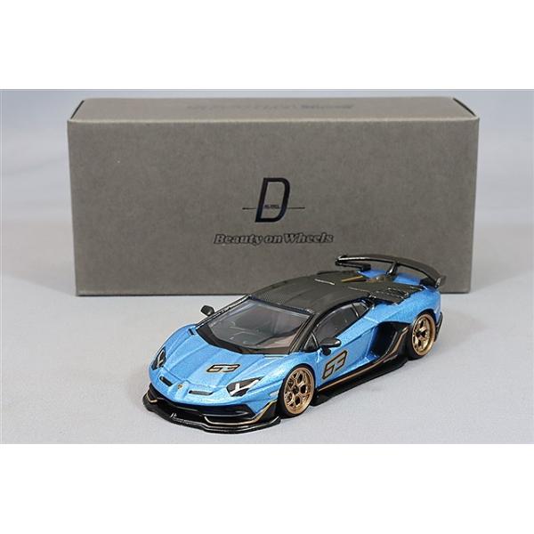 D MODEL 1/64 ランボルギーニ アヴェンタドール SVJ 63 ブルーエーギル
