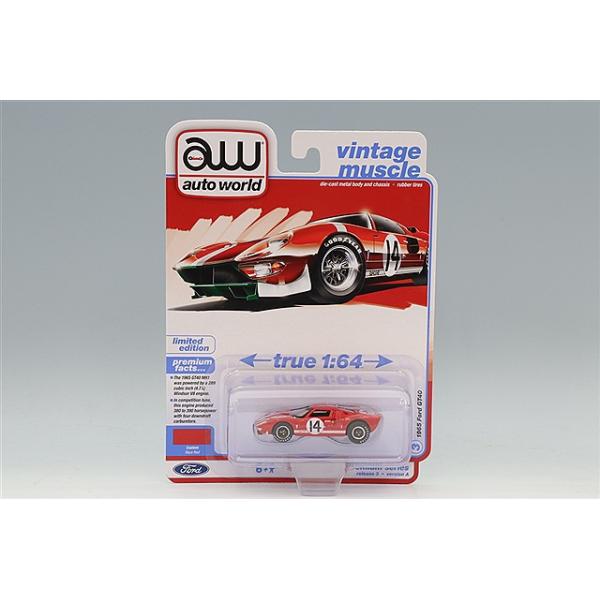 オートワールド プレミアムシリーズ 1/64 1965 フォード GT 40 レッド #14