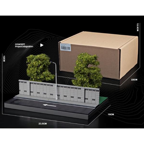 収蔵家 1/64 壁沿い道路と緑地公園ジオラマ : キッドボックス Yahoo!店