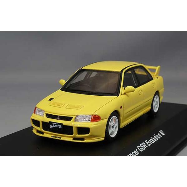 三菱 ランサーエボリューション イエロー レッド ミニカー 京商 1/43 三菱 ランサーエボリューション III イエロー : キッド
