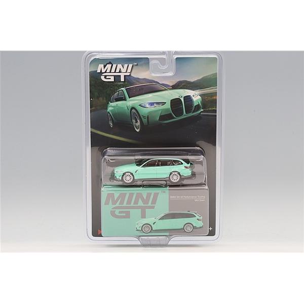 TSM ミニGT 1/64 BMW M3 Mパフォーマンス ツーリング ミントグリーン左