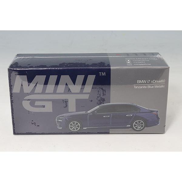 TSM ミニGT 1/64 BMW i7 xDrive60 タンザナイトブルーメタリック 左