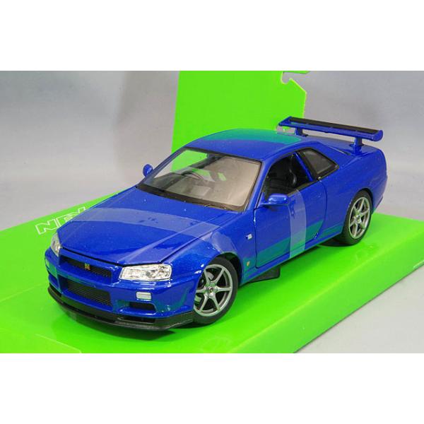 WELLY 1/24 日産 スカイライン GT-R R34 メタリックブルー : キッド