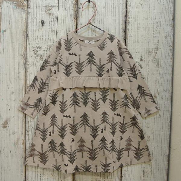 Seraph（セラフ） もみの木プリントのフリル切替ワンピース 子供服