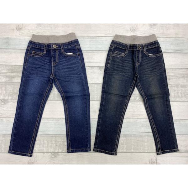 デニムロングパンツ 100cm 110cm 120cm 130cm 140cm 150cm 160cm ストレッチ 柔らか ウエストリブ ウエストゴム ネイビー ダークネイビー 子供服 男の子