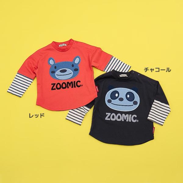 デニム生地のアニマルがオシャレな長袖Tシャツです。アップリケ刺繍のクマとパンダの顔が可愛い。袖の切替ボーダーもポイント！保育園や幼稚園の通園やお着替えにも◎80,90,95cmは肩スナップボタン付き。〇素材：【本体】綿60%　ポリエステル4...