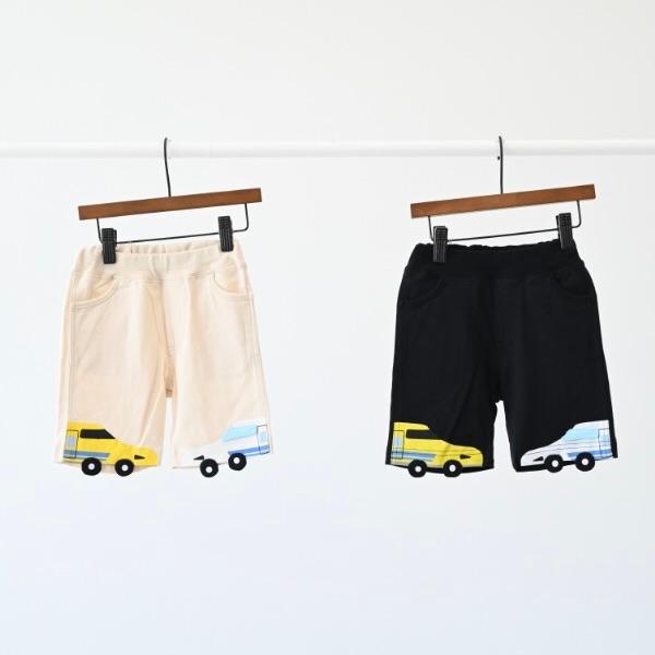 新幹線 電車 乗り物 ハーフパンツ 100cm 110cm 120cm 綿100% のぞみ ドクターイエロー 子供服 男の子 ズボン パンツ カットパンツ ポケット 電車 乗り物 柔らか