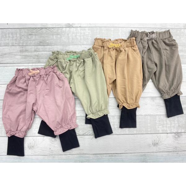 ストレッチのきいた柔らかく履きやすいロングパンツです。ハーフパンツにレギンスが付いたデザイン。カラーも豊富！無地で合わせやすく、どんなトップスとも相性抜群です！周りとも被らない可愛い商品です。〇素材：〇カラー：ピンク ミント ベージュ グレ...