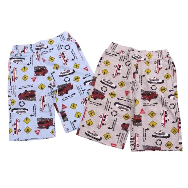はたらく車 ハーフパンツ 110cm 120cm 130cm ストレッチ プリント カットパンツ ウエストゴム 夏 半ズボン 男の子 子供服 キッズ 柔らかい ポケット 乗り物 車