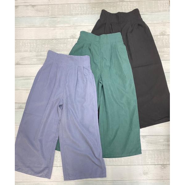 ワイドパンツ ９分丈 110cm 120cm 130cm 140cm 150cm 160cm フェイクスエード 無地 ウエストゴム ポケット お洒落 子供服 女の子 キッズ スクール ジュニア