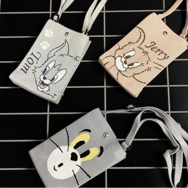 スマホショルダーニットバッグ トムとジェリー レディース サコッシュ