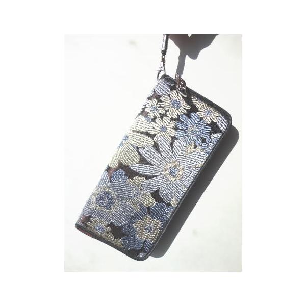 中国的財布 ストラップ付 ブラック 中国的、チャイナテイストの長財布