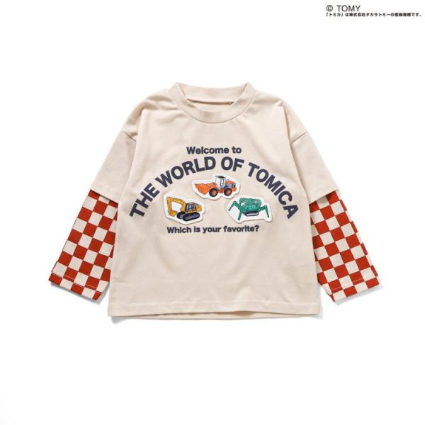 BITZ ビッツ TOMICA トミカ はたらく車 レイヤード風Tシャツ 長袖 80-130cm キッズ 子供服 男の子 K 新作 2603 73