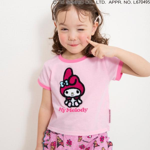 サンリオキャラクターズ　サガラワッペンTシャツ 半袖 Tシャツ キッズ 90-140cm 女の子 子供 BREEZE ブリーズ K 新作 2602 70 爆買