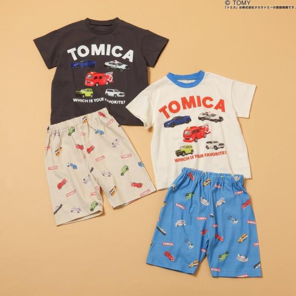 トミカ コラボ パジャマ 半袖 TOMICA×BREEZE 車 男の子 キッズ 子供 80-130cm ブリーズ K 新作 2602 70
