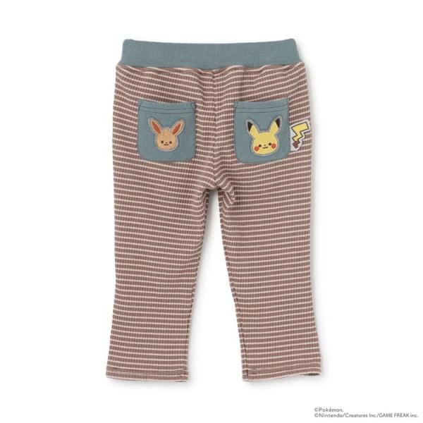 モンポケ カットソーテレコパンツ ロングパンツ プティマイン ピカチュウ イーブイ キッズ 男の子 女の子 子供用 80-120cm petit main  K 新作 2603 74