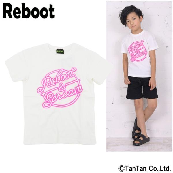 20％OFFセール半袖Tシャツ ネオンロゴ柄 男の子 キッズ 子供服 Reboot 
